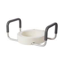 Elongated Toilet Seat Riser with Arms